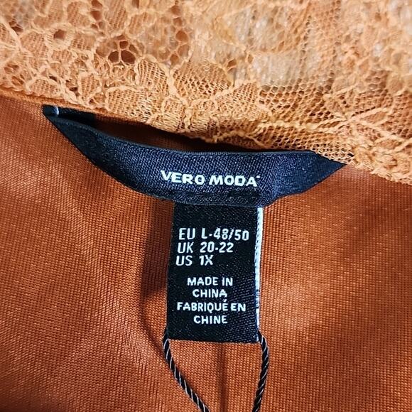 Vero Moda Orange Lace Midi Dress - Picture 7 of 13